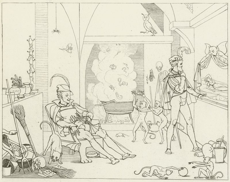 Ilustracja do Goethesa Fausta autorstwa Friedrich August Moritz Retzsch