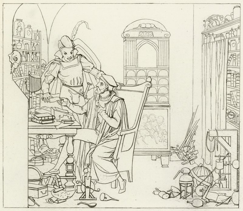 Ilustracja do Goethesa Fausta autorstwa Friedrich August Moritz Retzsch