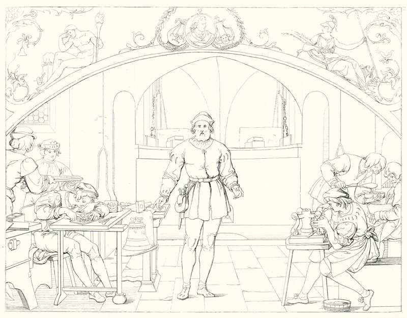 Ilustracja do Lied von der Glocke Schillera, czyli Pieśni o dzwonku (rycina) autorstwa Friedrich August Moritz Retzsch