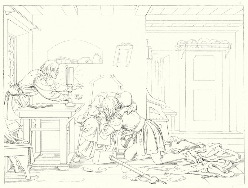 Ilustracja do Lied von der Glocke Schillera, czyli Pieśni dzwonów (rycina) autorstwa Friedrich August Moritz Retzsch