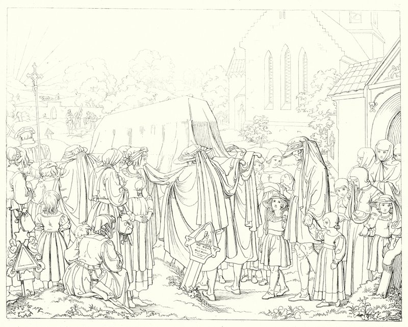 Ilustracja do Lied von der Glocke Schillera, czyli Pieśni dzwonów (rycina) autorstwa Friedrich August Moritz Retzsch