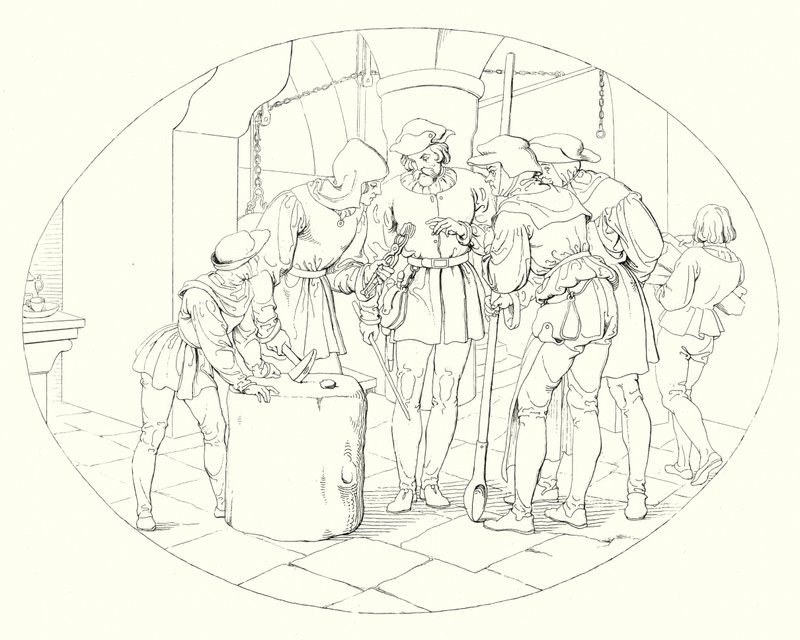 Ilustracja do Lied von der Glocke Schillera, czyli Pieśni dzwonów (rycina) autorstwa Friedrich August Moritz Retzsch