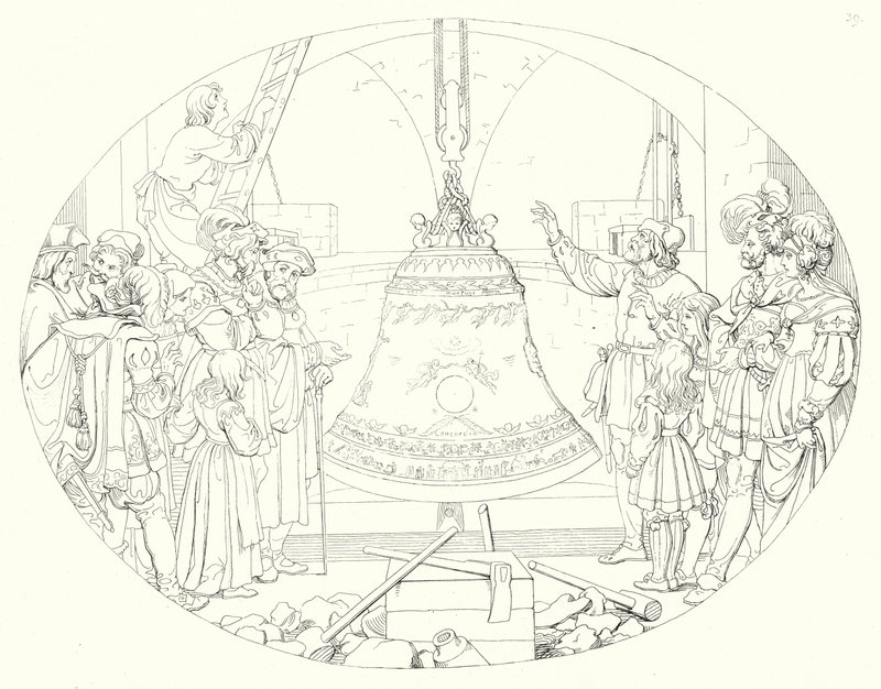 Ilustracja do Lied von der Glocke Schillera, czyli Pieśni dzwonów (rycina) autorstwa Friedrich August Moritz Retzsch