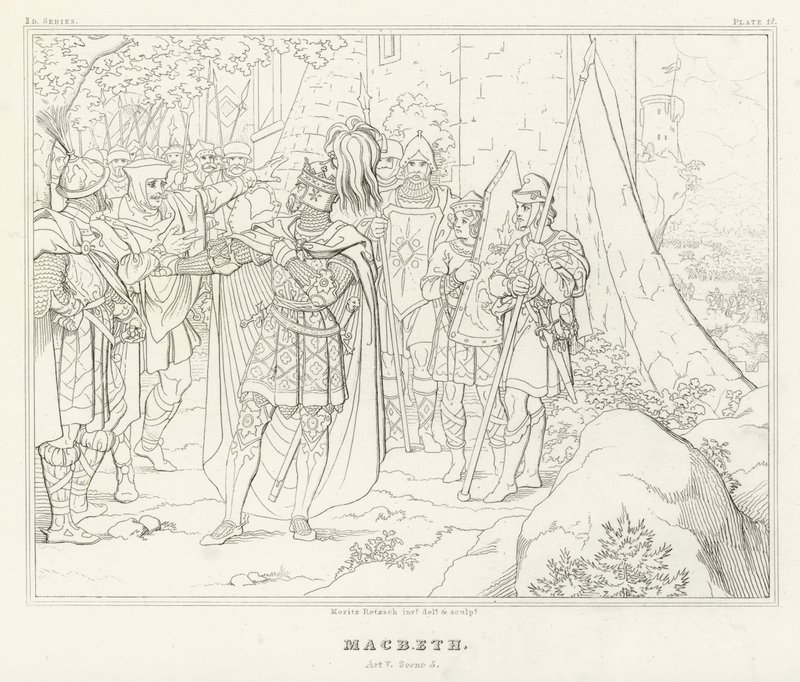 Makbet, akt V, scena 5 (rycina) autorstwa Friedrich August Moritz Retzsch