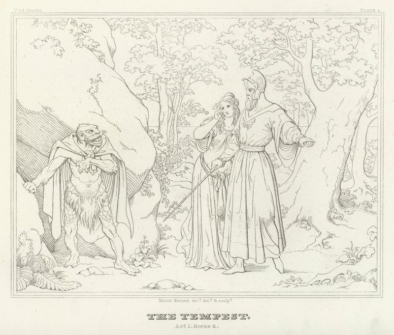 Burza, akt I, scena 2 (rycina) autorstwa Friedrich August Moritz Retzsch