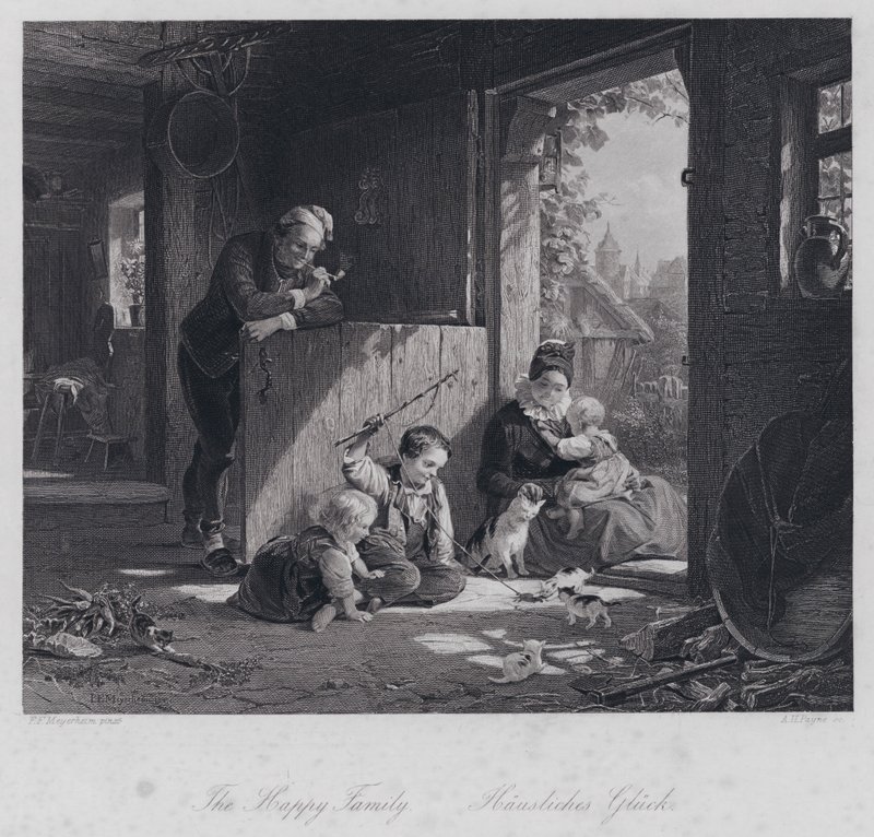 Szczęśliwa rodzina (grafika) autorstwa Friedrich Edouard Meyerheim