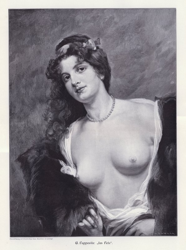 W futrze (grawerowanie) autorstwa Friedrich Georg Papperitz