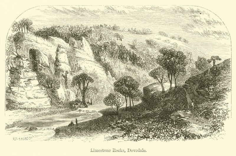 Skały wapienne, Dovedale autorstwa G. F. Sargent