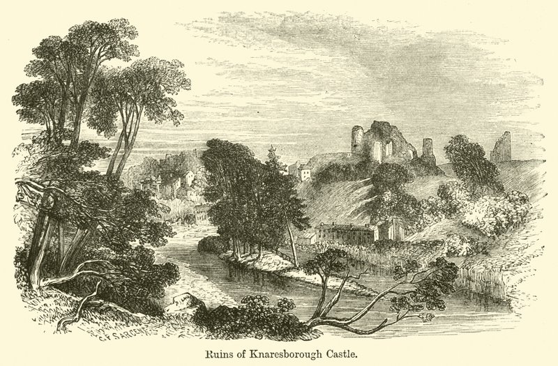 Ruiny zamku Knaresborough autorstwa G. F. Sargent