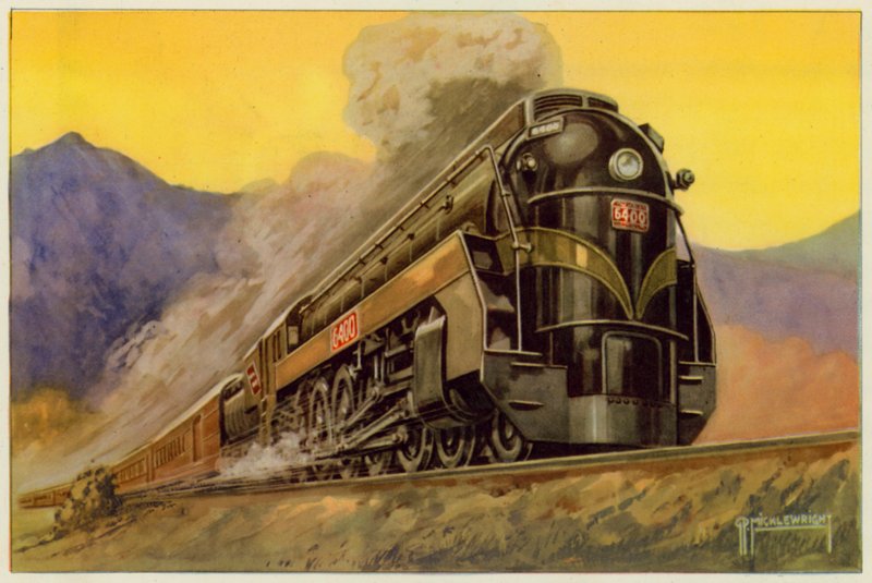 Canadian National Railway, Express Streamlined Locomotive nr 6400, 4-8-4 (kolor lito) autorstwa G.P. Micklewright