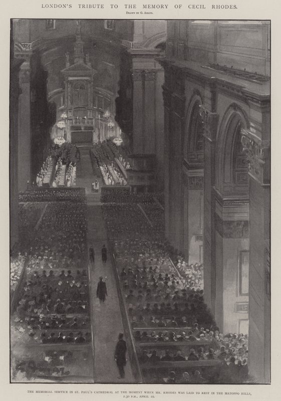 Londyński hołd pamięci Cecila Rhodesa autorstwa G.S. Amato