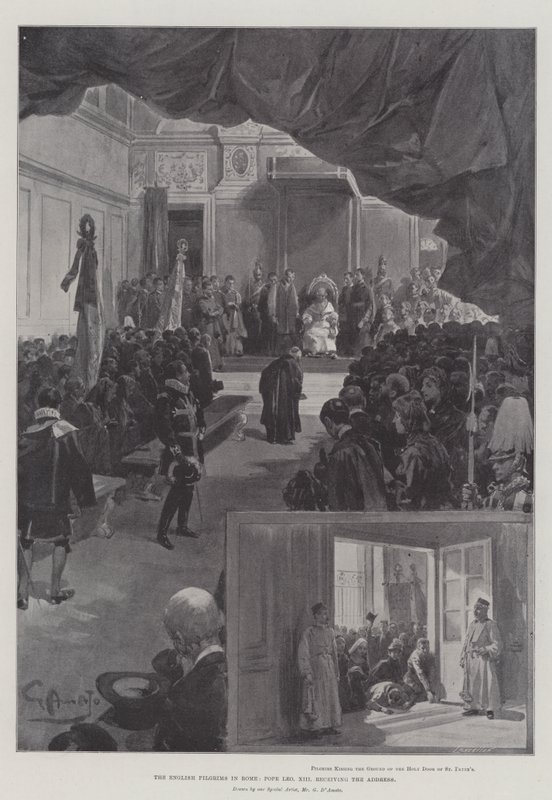 Pielgrzymi angielscy w Rzymie, Papież Leon XIII odbierający Orędzie autorstwa G.S. Amato