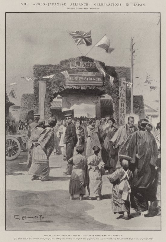 Sojusz anglo-japoński, obchody w Japonii autorstwa G.S. Amato