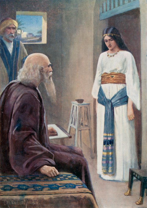 „Oto troszczyłeś się o nas z całą tą troską” 2 Królów IV 13 (kolor lito) autorstwa G. Grenville Manton