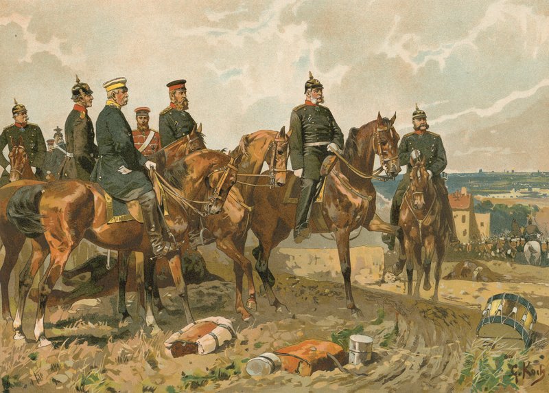 Kaiser Wilhelm I Niemiec i jego sztab autorstwa Georg Koch