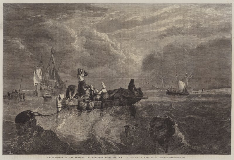 Targ-Łódź na Scheldt autorstwa George Clarkson Stanfield
