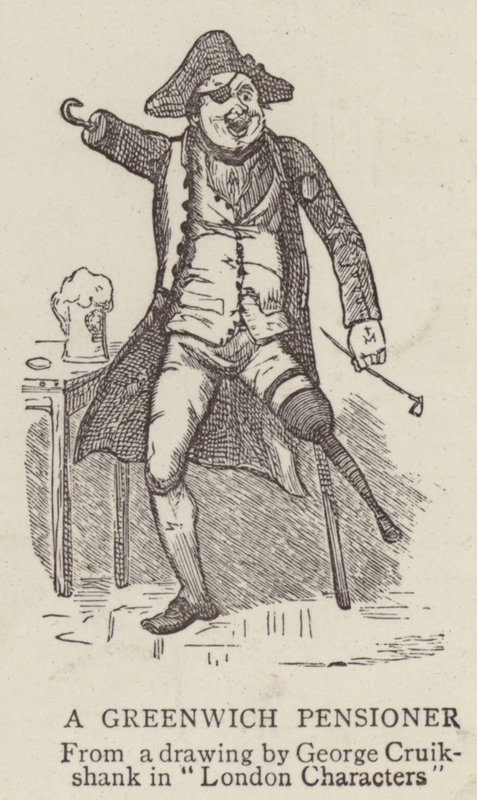 Emeryt z Greenwich autorstwa George Cruikshank