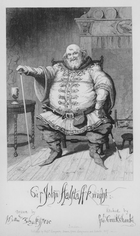 Sir John Falstaff Rycerz autorstwa George Cruikshank