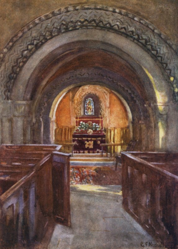 Wnętrze, Kościół Elkstone autorstwa George Franck Nicholls
