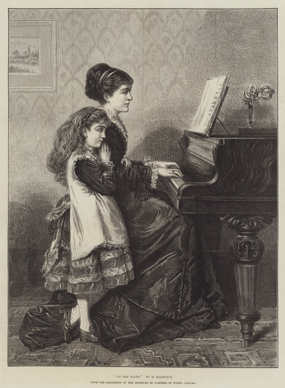 Przy fortepianie autorstwa George Goodwin Kilburne