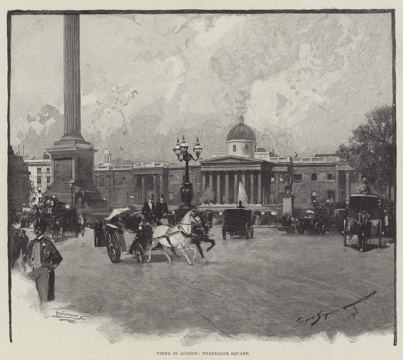 Widoki w Londynie, Trafalgar Square autorstwa George L. Seymour