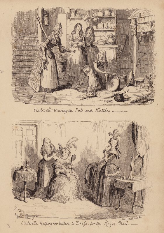 Kopciuszek i szklany pantofelek (rycina) autorstwa George (after) Cruikshank