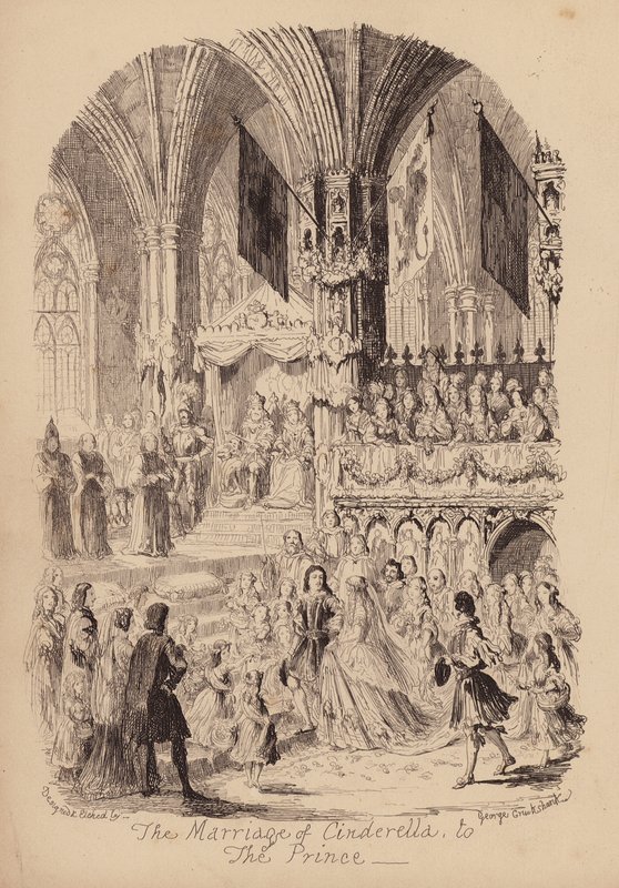 Kopciuszek i szklany pantofelek (rycina) autorstwa George (after) Cruikshank