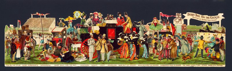 Dzień Derby: na trasie (chromolitho) autorstwa George (after) Cruikshank