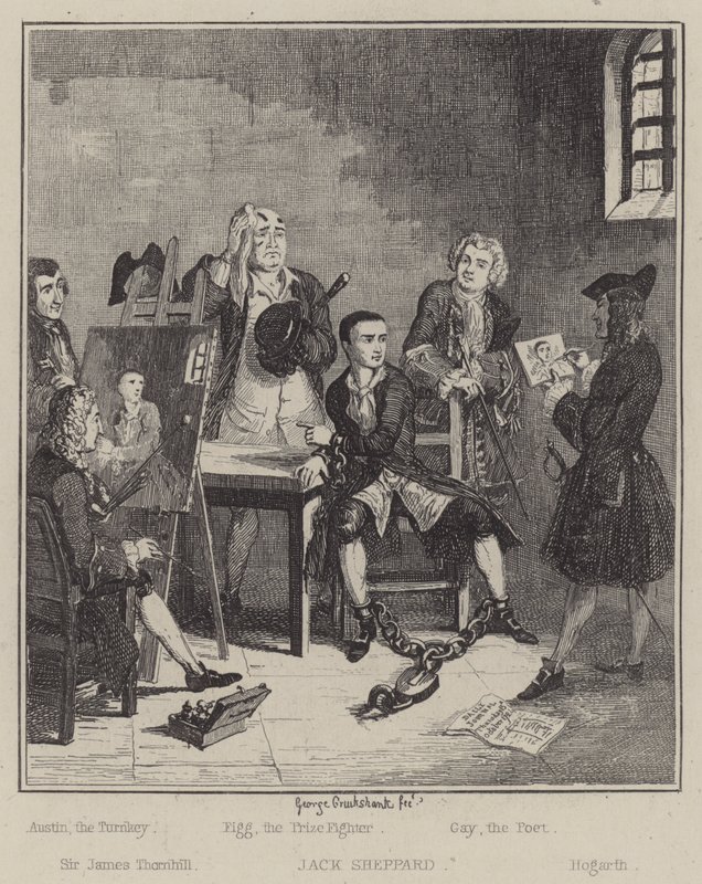 Ilustracja do Jacka Shepparda (grafika) autorstwa George (after) Cruikshank