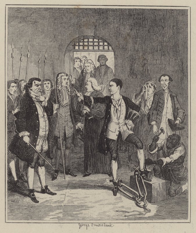 Ilustracja do Jacka Shepparda (grafika) autorstwa George (after) Cruikshank