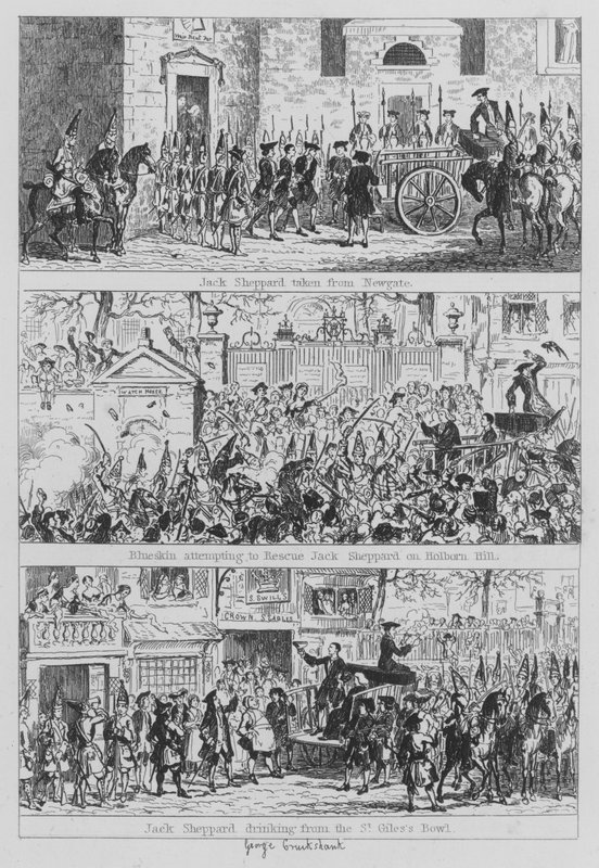 Ilustracja do Jacka Shepparda (grafika) autorstwa George (after) Cruikshank