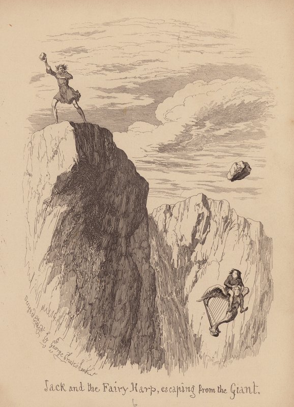 Jaś i łodyga fasoli (rycina) autorstwa George (after) Cruikshank