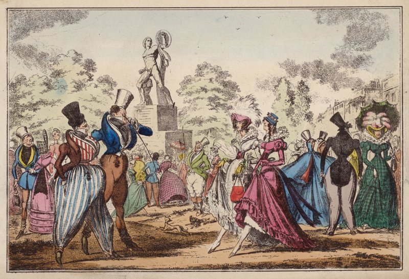 Potworności z 1822 r. (kolorowy grawerunek) autorstwa George (after) Cruikshank