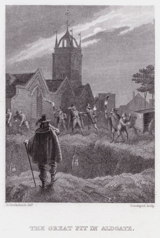 Wielka Jama w Aldgate (rycina) autorstwa George (after) Cruikshank