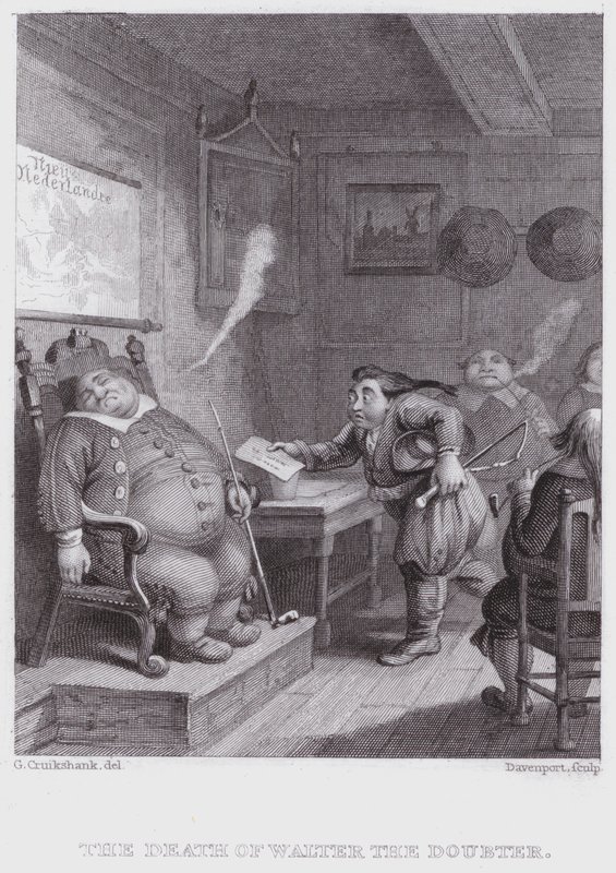 Śmierć Waltera Wątpiącego (grafika) autorstwa George (after) Cruikshank