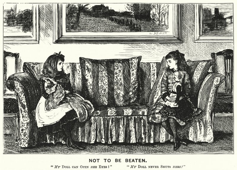 Punch cartoon: Not to Be Beaten (grawerunek) autorstwa George (after) Du Maurier