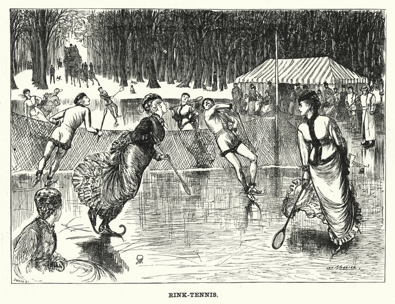 Punch cartoon: Rink-Tenis (grawerowanie) autorstwa George (after) Du Maurier