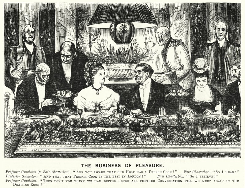 Punch cartoon: The Business of Pleasure (grawerowanie) autorstwa George (after) Du Maurier