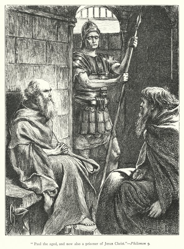 Św. Paweł w więzieniu (rycina) autorstwa George (after) Du Maurier