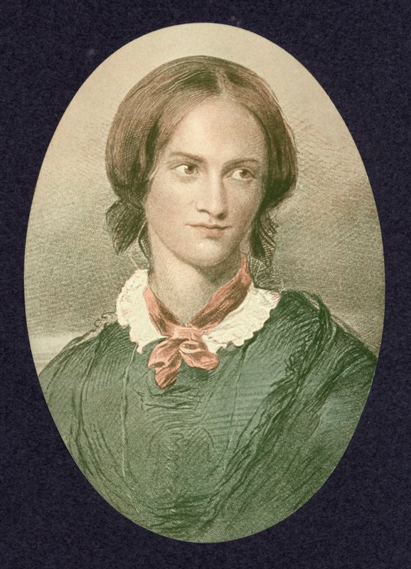 Charlotte Bronte, angielska powieściopisarka (kolorowa grawerunek) autorstwa George (after) Richmond