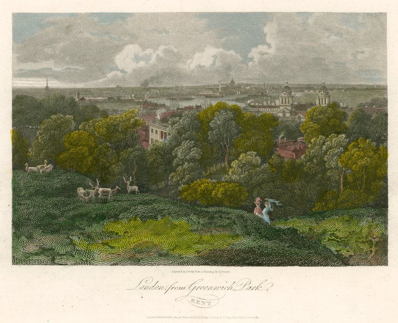 Londyn z Greenwich Park, Kent autorstwa George Arnald