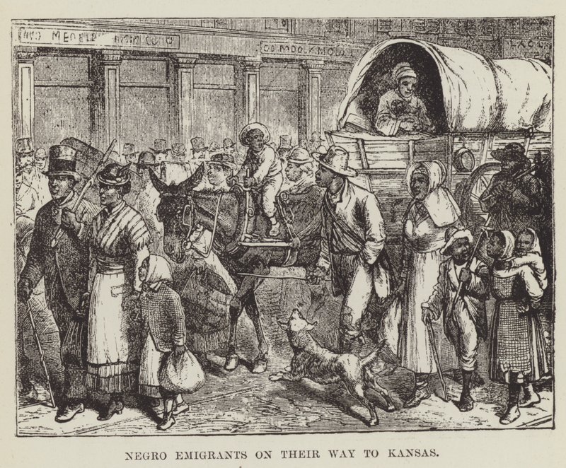 Czarni emigranci w drodze do Kansas autorstwa George Augustus Sala