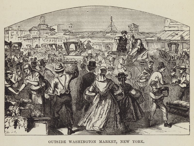 Poza Washington Market, Nowy Jork autorstwa George Augustus Sala