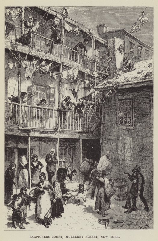 Ragpickers Court, Mulberry Street, Nowy Jork autorstwa George Augustus Sala
