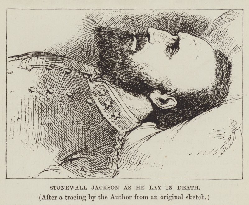 Stonewall Jackson, gdy leżał w Śmierci autorstwa George Augustus Sala