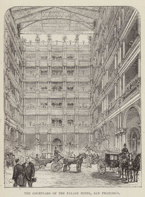 Dziedziniec hotelu Palace, San Francisco autorstwa George Augustus Sala