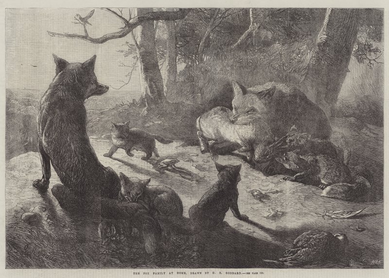 Rodzina Lisów w domu autorstwa George Bouverie Goddard