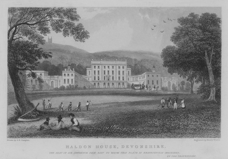 Haldon House, Devonshire (grawerowanie) autorstwa George Bryant Campion
