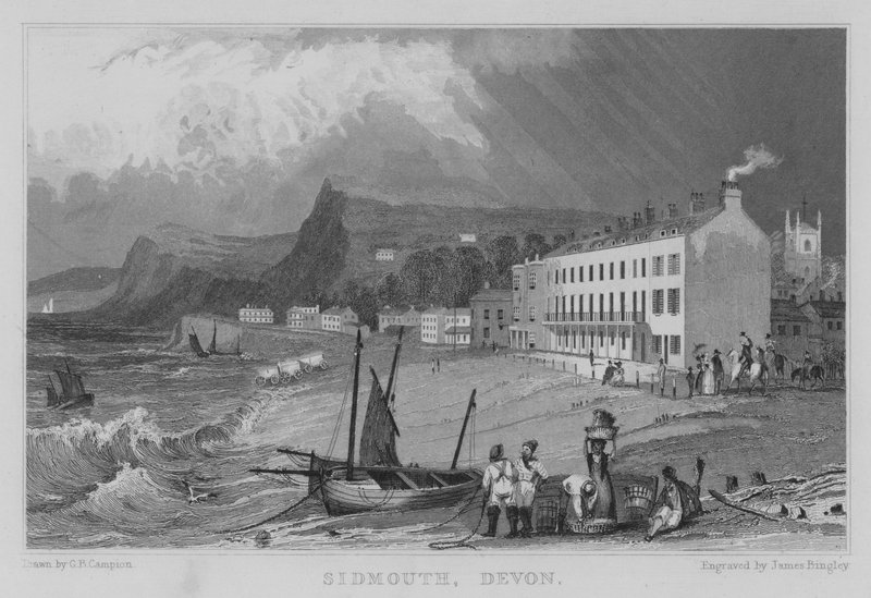 Sidmouth, Devon (grawerowanie) autorstwa George Bryant Campion