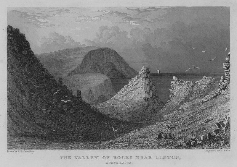 The Valley of Rocks niedaleko Linton, North Devon (rycina) autorstwa George Bryant Campion